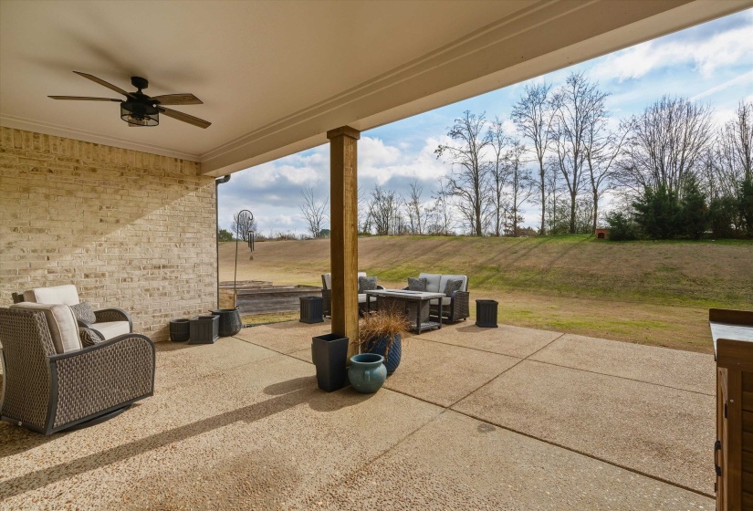 View of patio / terrace featuring ceiling fan