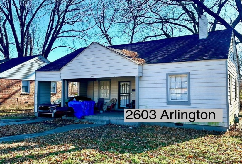 Bungalow-style home featuring covered porch, crawl space, a chimney, and a shingled roof