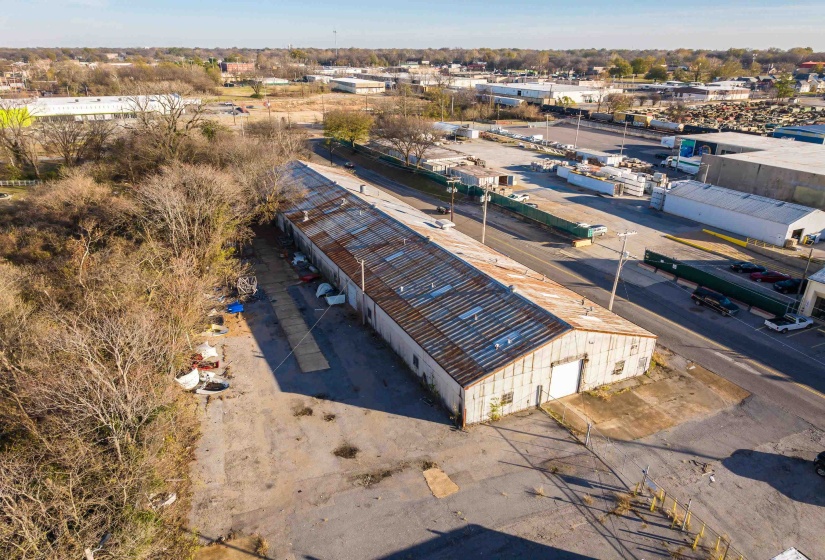 Aerial view of an industrial area