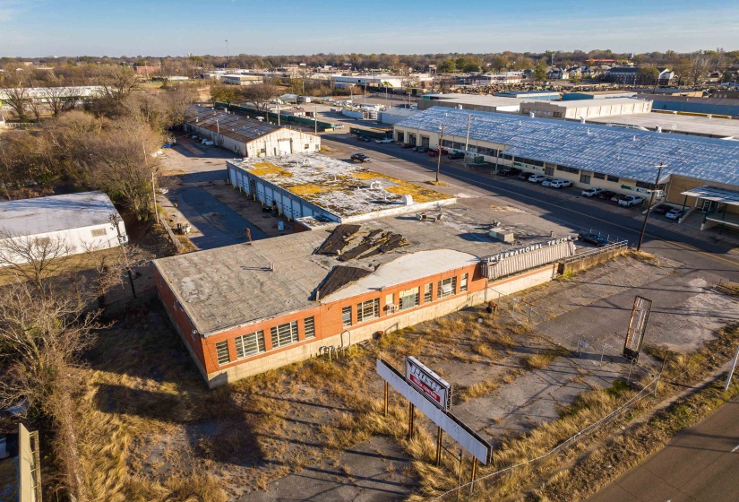 Bird's eye view of an industrial area