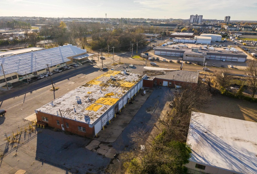 Aerial view of an industrial area