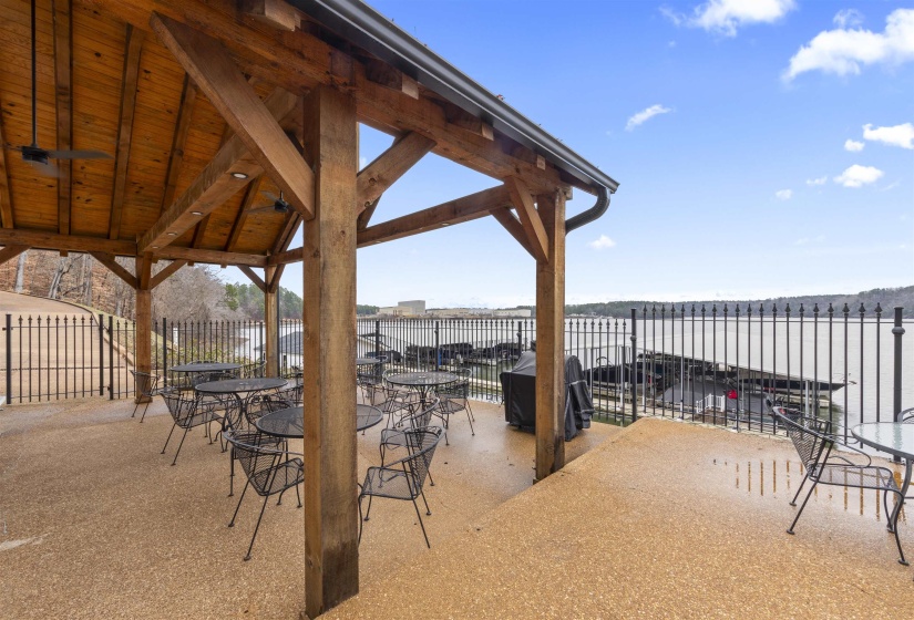 View of patio featuring outdoor dining space and grilling area