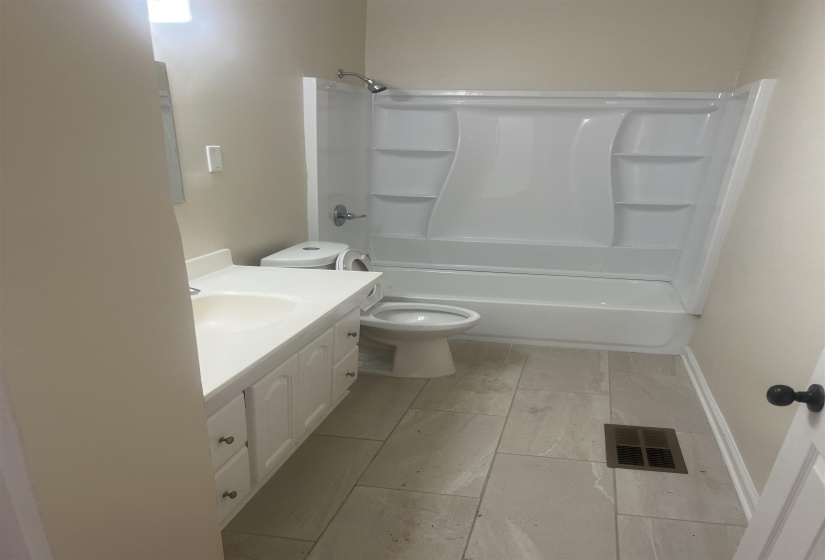 Full bath with vanity and  shower combination