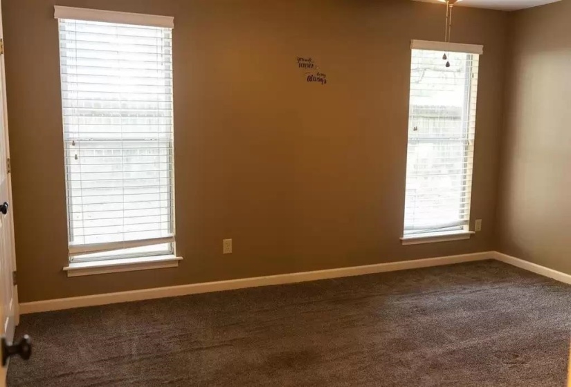 Unfurnished room with carpet, baseboards, and healthy amount of natural light