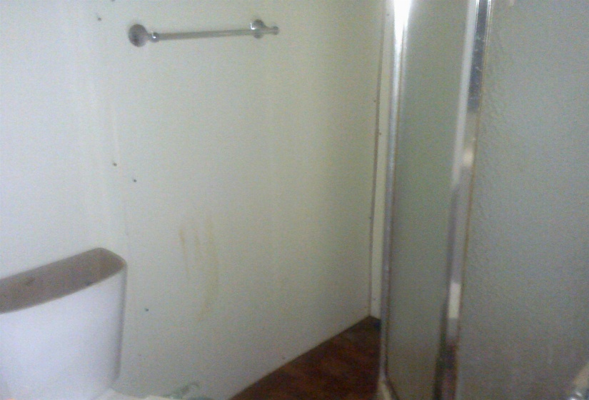 Bathroom view of a stall shower