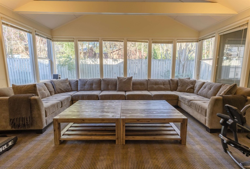 Sunroom / 2nd den off primary with vaulted ceiling