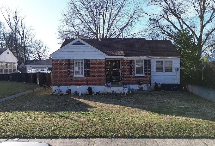 View of front facade with brick siding