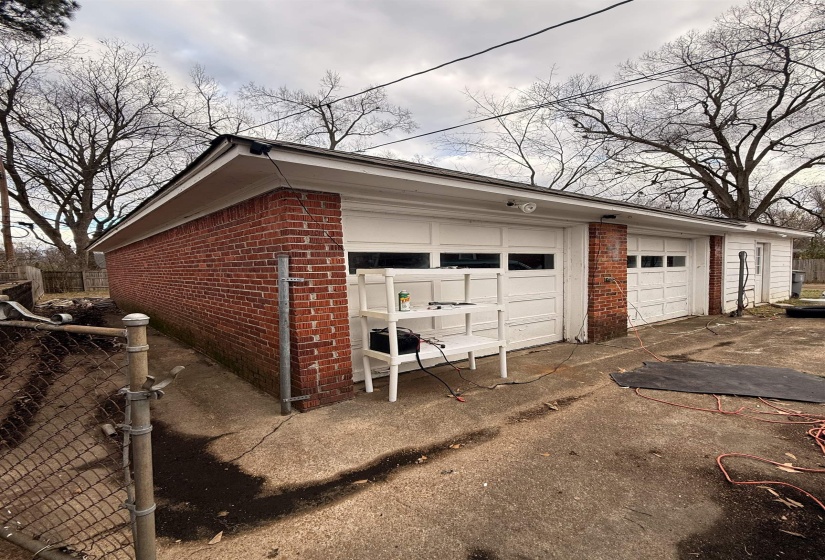 View of detached garage
