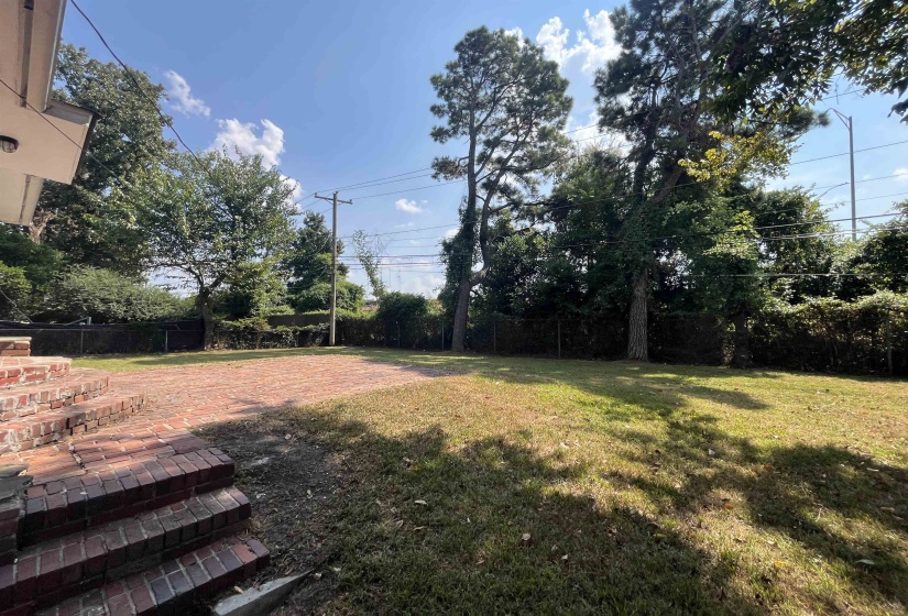 View of fenced backyard