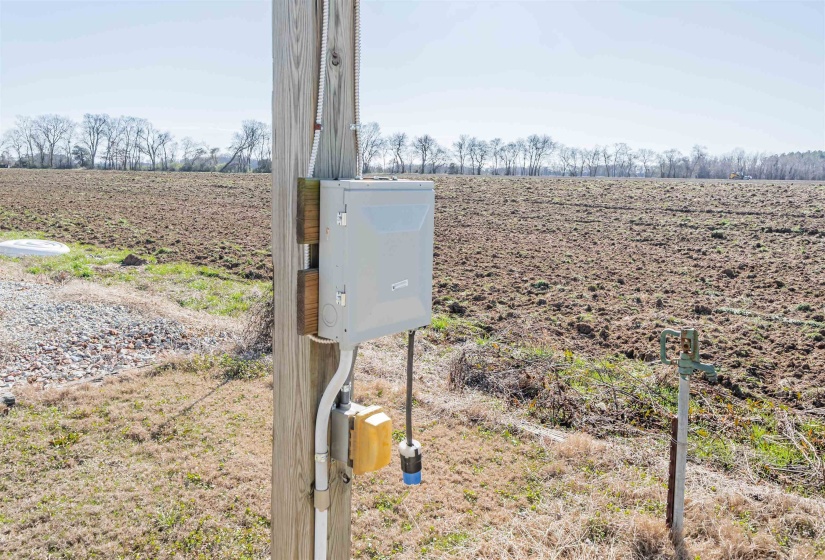 Exterior view of large plots for crops