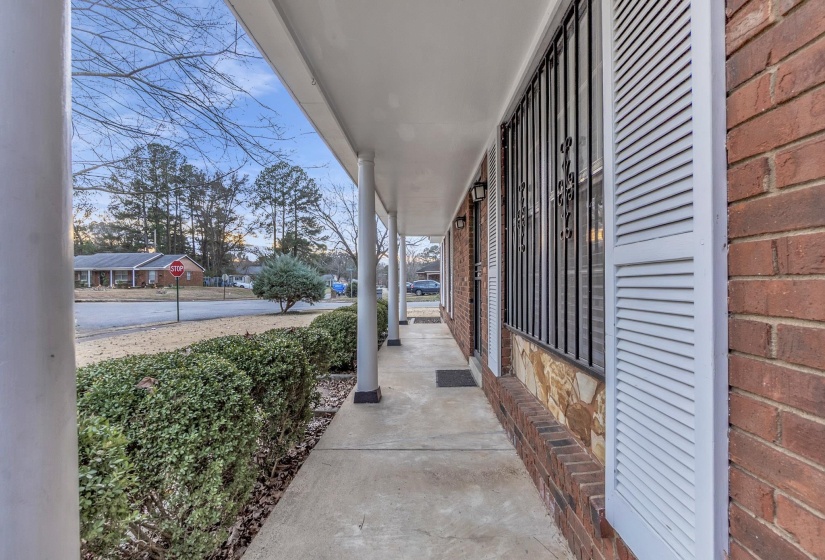 View of covered porch