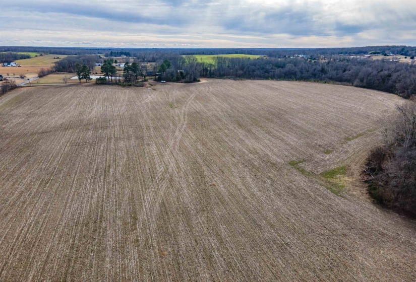 View of rural area featuring large plots for crops