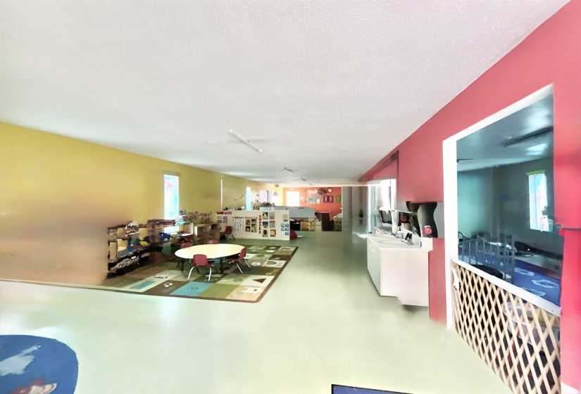 Dining area featuring a textured ceiling