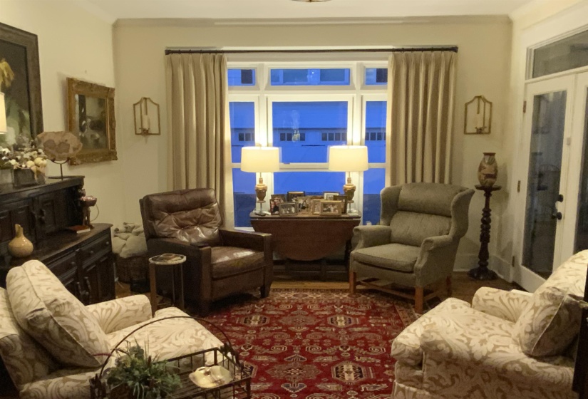 Sitting room featuring french doors
