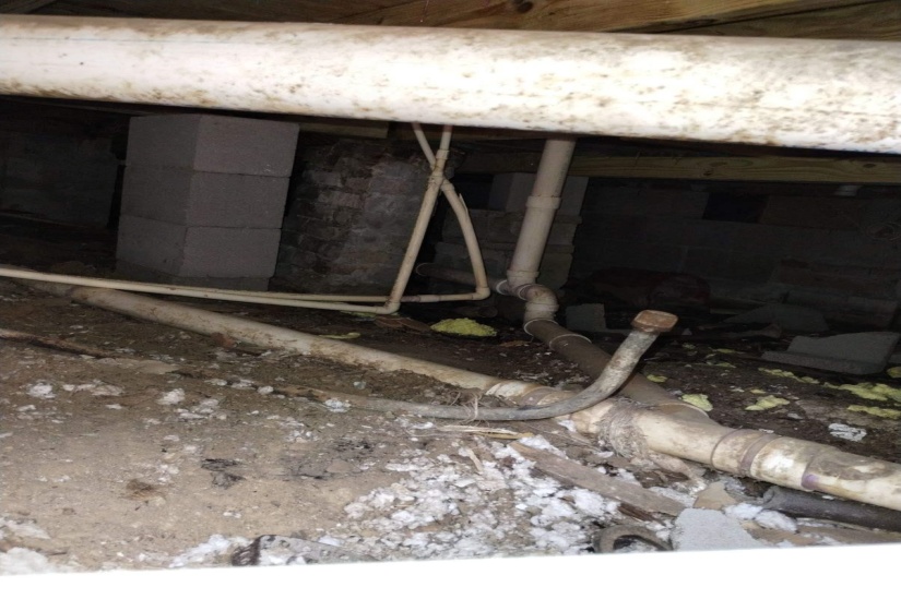 Inside crawl space
