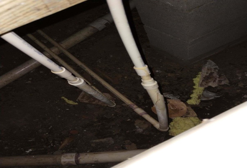 Basement view of drainage system