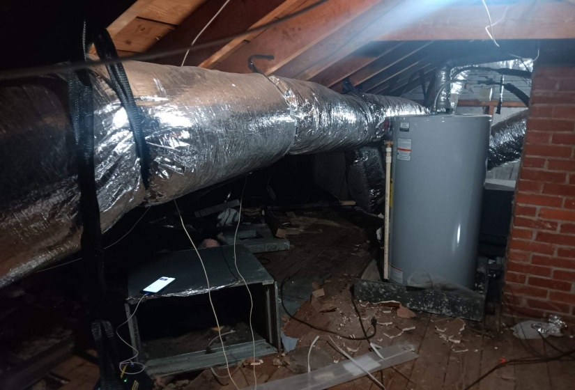 Detailed view of gas water heater