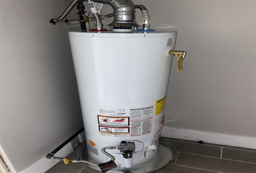 Utility room with water heater