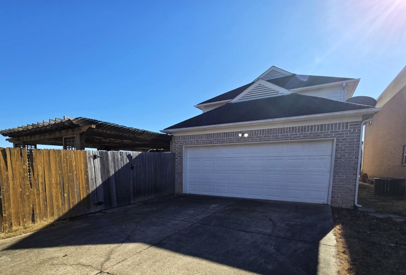Garage with driveway