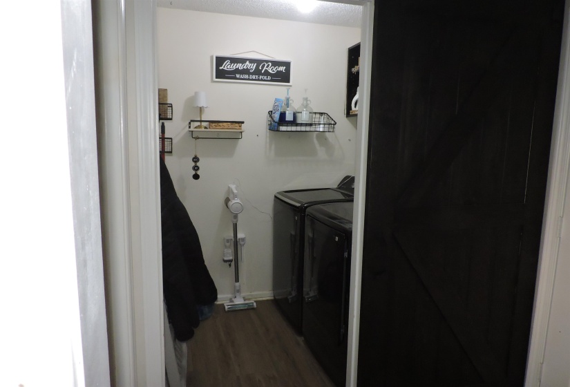 Laundry area featuring washing machine and dryer