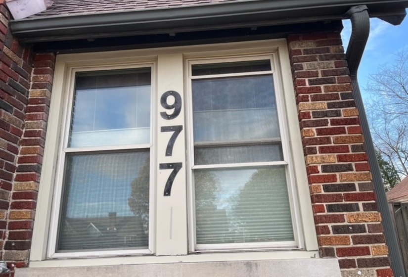Exterior view of brick siding