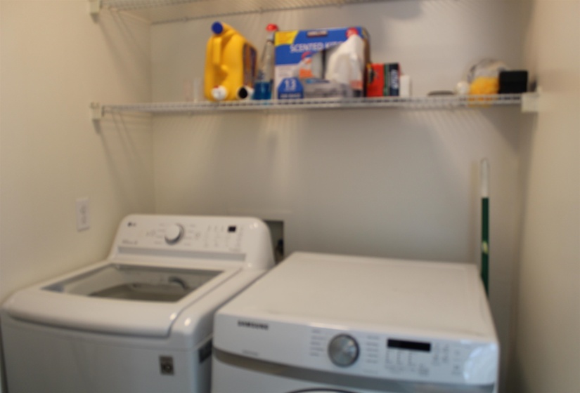 Laundry room with washer and dryer