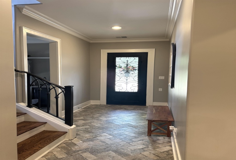 Friends entry with 8' iron door