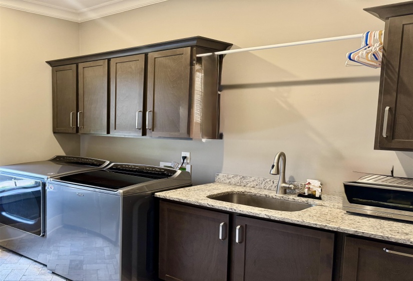 Lots of Storage counter and cabinets  Linen closet too