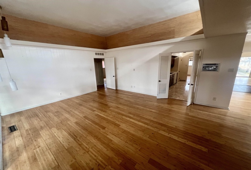 Empty room with light wood-style floors