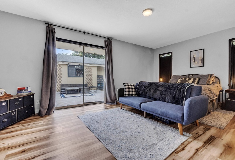 Living area featuring light wood-type flooring