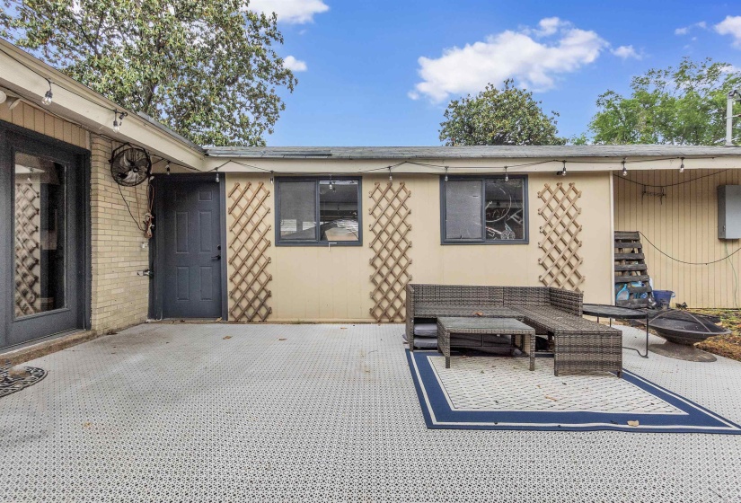 Exterior space with a patio area