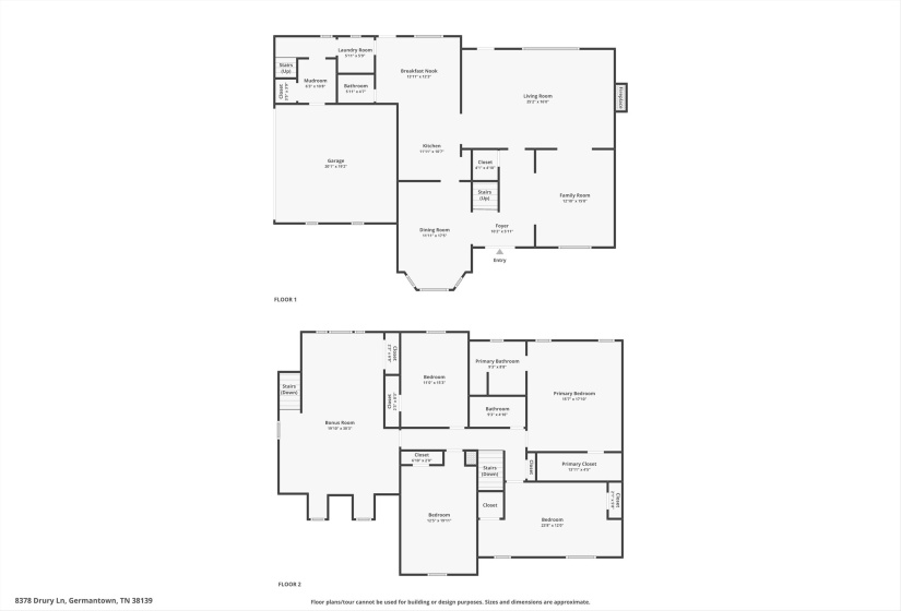 8378 DRURY LN, Germantown, Tennessee 38139, 4 Bedrooms Bedrooms, 10 Rooms Rooms,2.1 BathroomsBathrooms,Residential,For Sale,DRURY,10214027