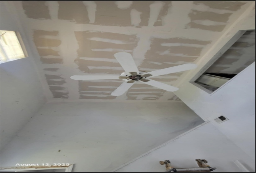 Detailed view of a ceiling fan