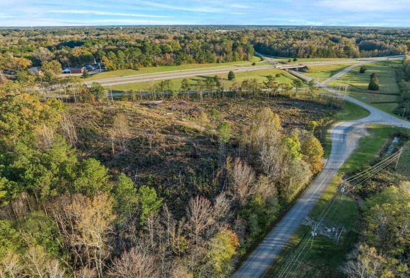 Drone / aerial view of a heavily wooded area