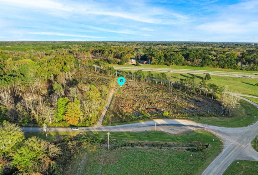 Drone / aerial view of a heavily wooded area