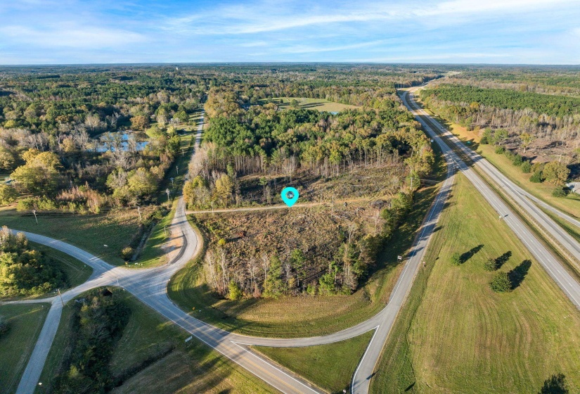 View of property location with a forest