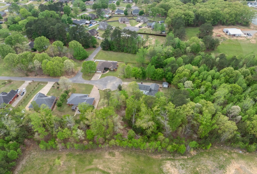 Aerial view of residential area