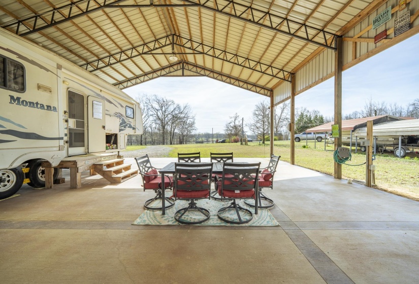 View of patio with outdoor dining space