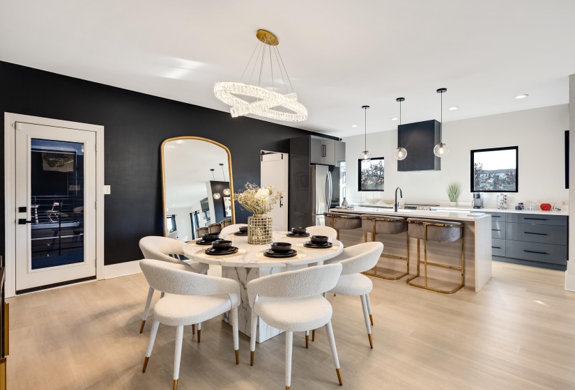 Dining room featuring light wood finished floors