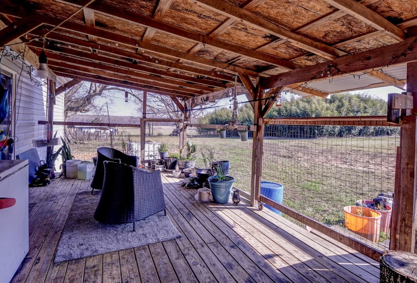 View of wooden deck