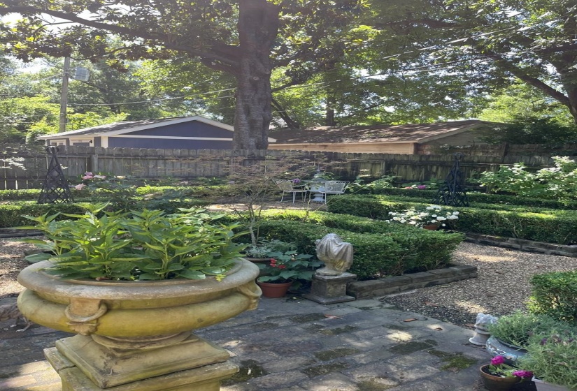 View of fenced backyard