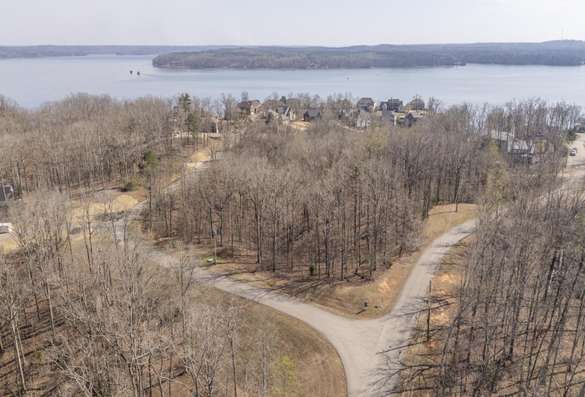 Aerial view of a large body of water