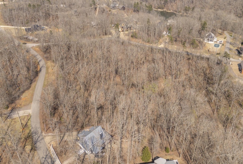 View of property location featuring a forest