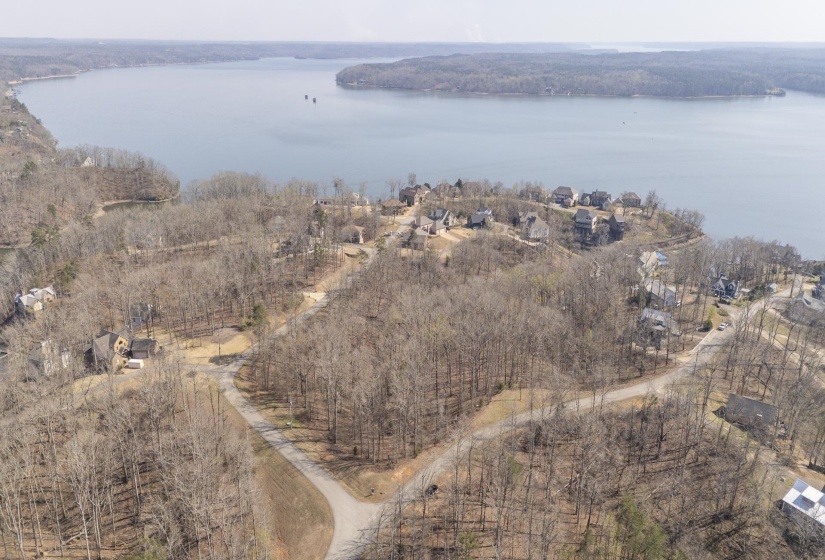 Aerial view of a large body of water
