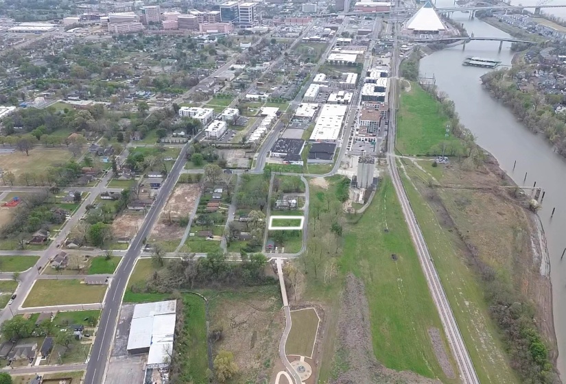 View of urban area with a nearby body of water