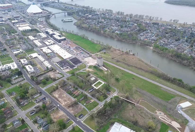 Drone / aerial view of a large body of water