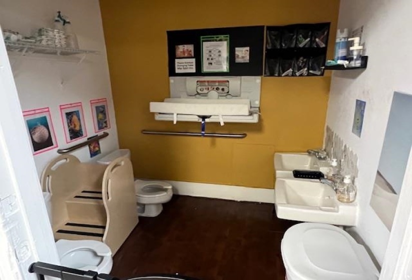 Bathroom featuring toilet and wood finished floors