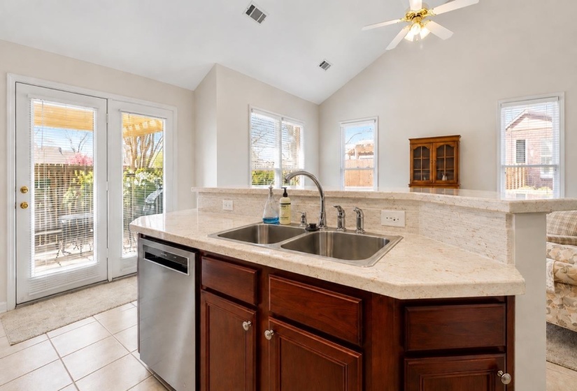 Seller is willing to install granite of buyers choice.  Samples are at home.