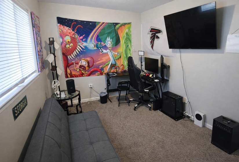 Office area featuring carpet flooring and baseboards