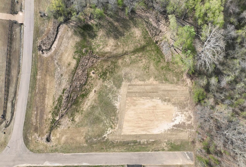 Aerial view of sparsely populated area